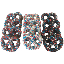 Patriotic Assorted Chocolate Pretzel Knot Gift Box